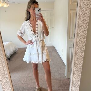 Anthropologie White lace dress